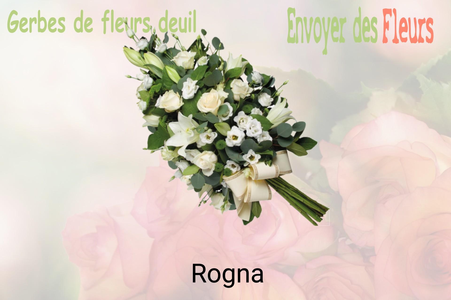 Gerbe de fleurs de deuil livrée à Rogna
